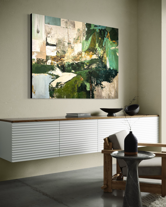 CHAMPS VERTS – Abstrakt akrylmålning 155x115cm