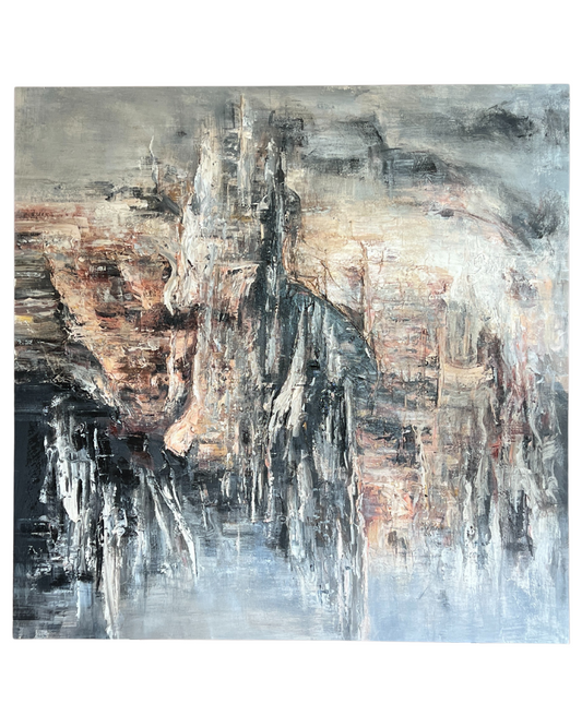 Cathedral of Silence – Large Abstract Acrylic Painting 130x130 cm