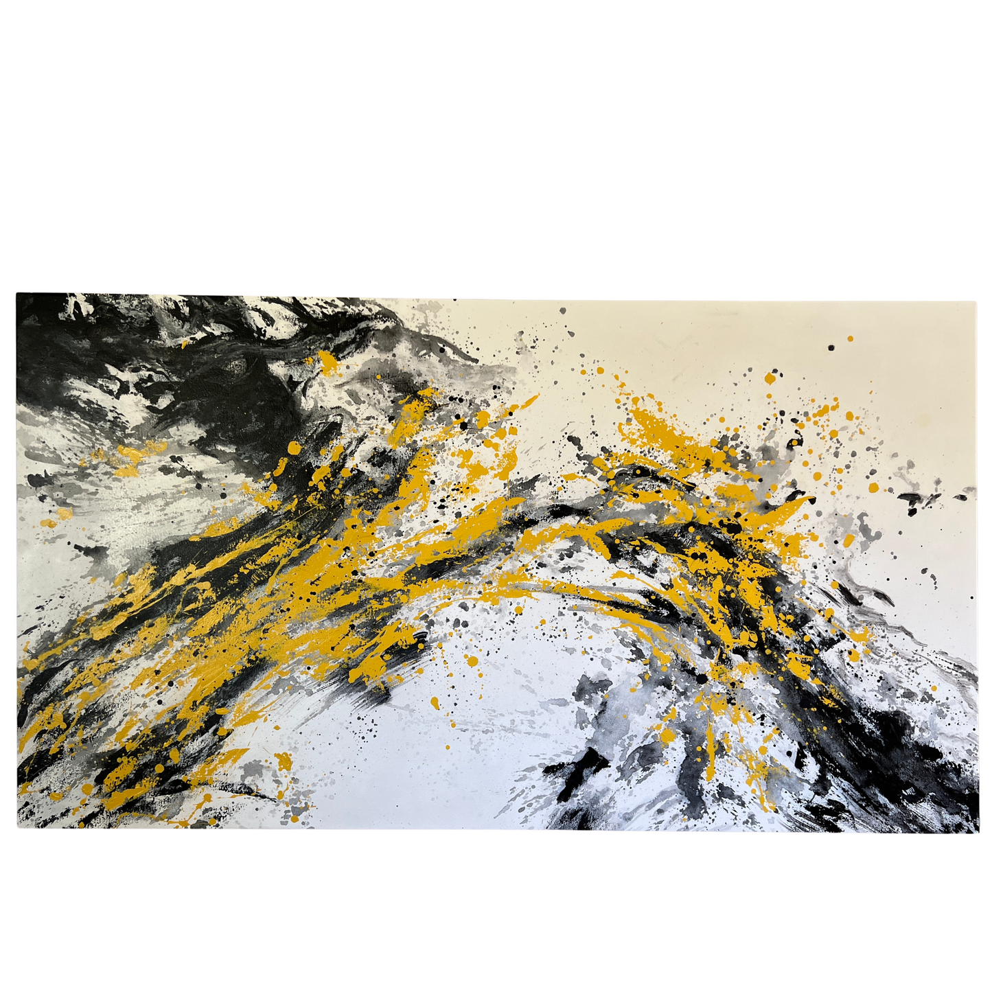 Éclat de Champagne – Large Abstract Acrylic Painting 180x100 cm