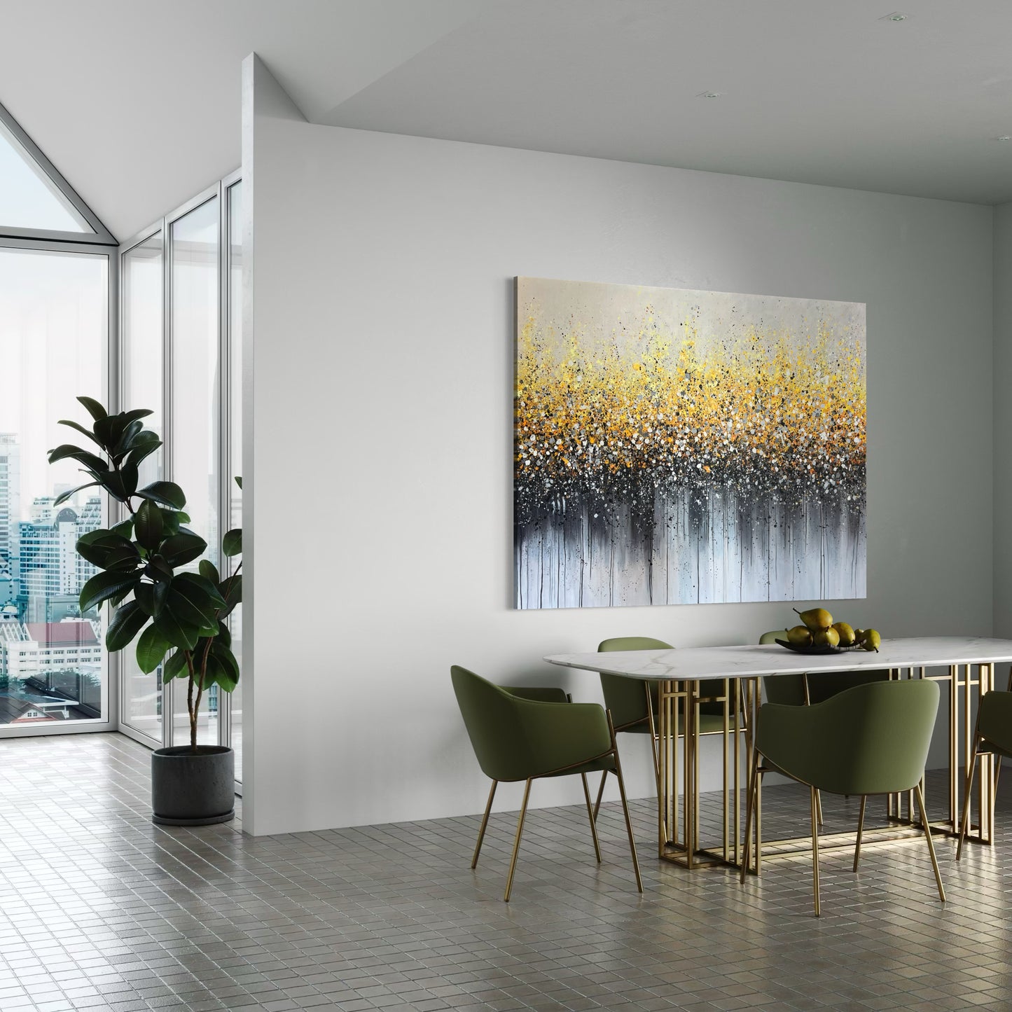 Crown of Dawn - Large Abstract Acrylic Painting 150x200 cm