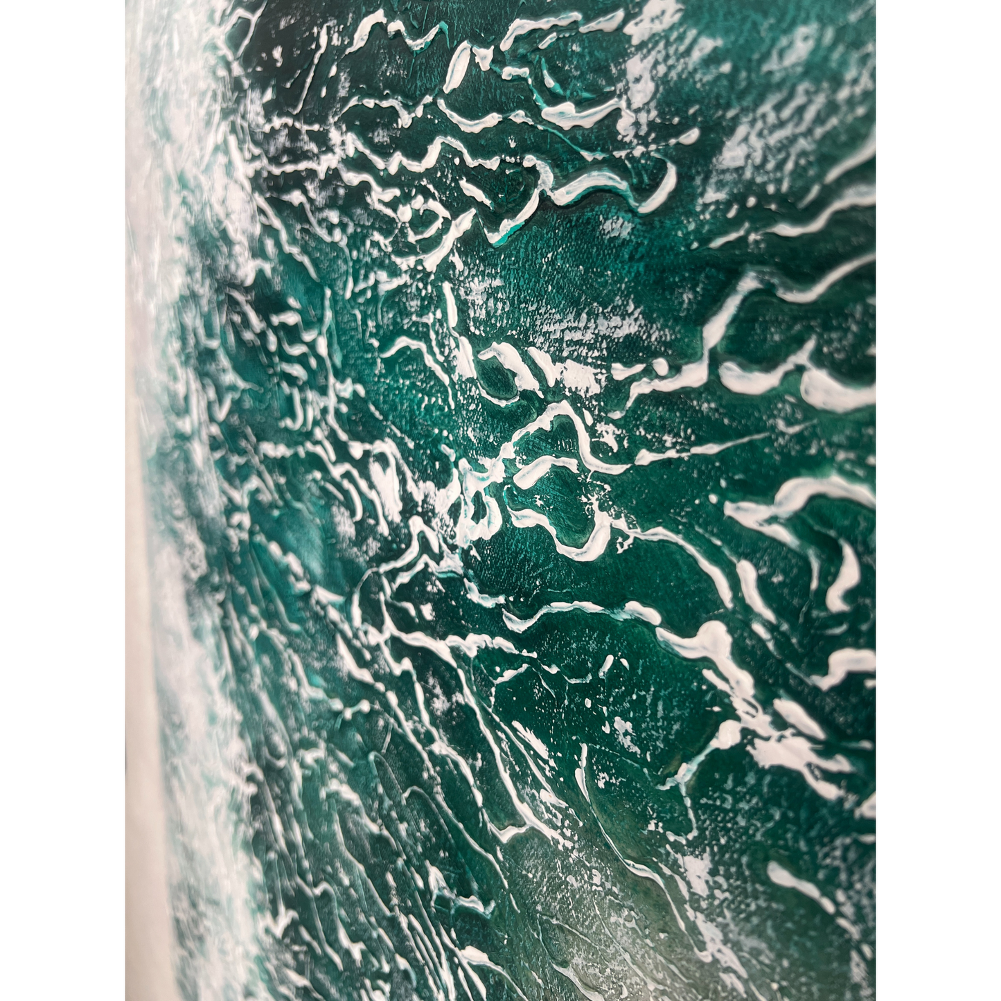Emerald Surge – Abstrakt akryl målning 90x120 cm