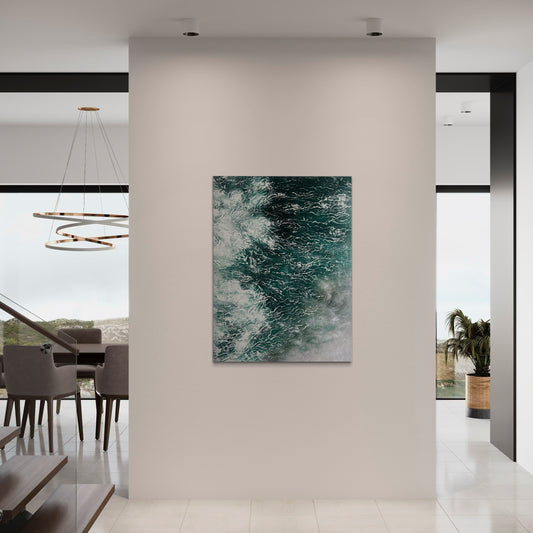 Emerald Surge – Abstract Acrylic Painting 90x120 cm
