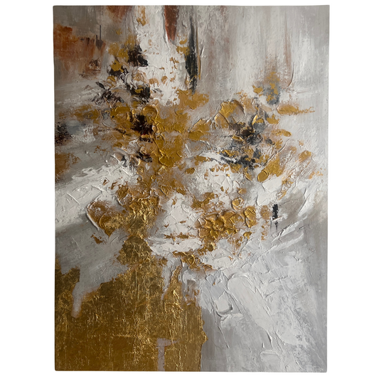 Gilded Momentum – Modern Abstract Acrylic Painting 90x120 cm