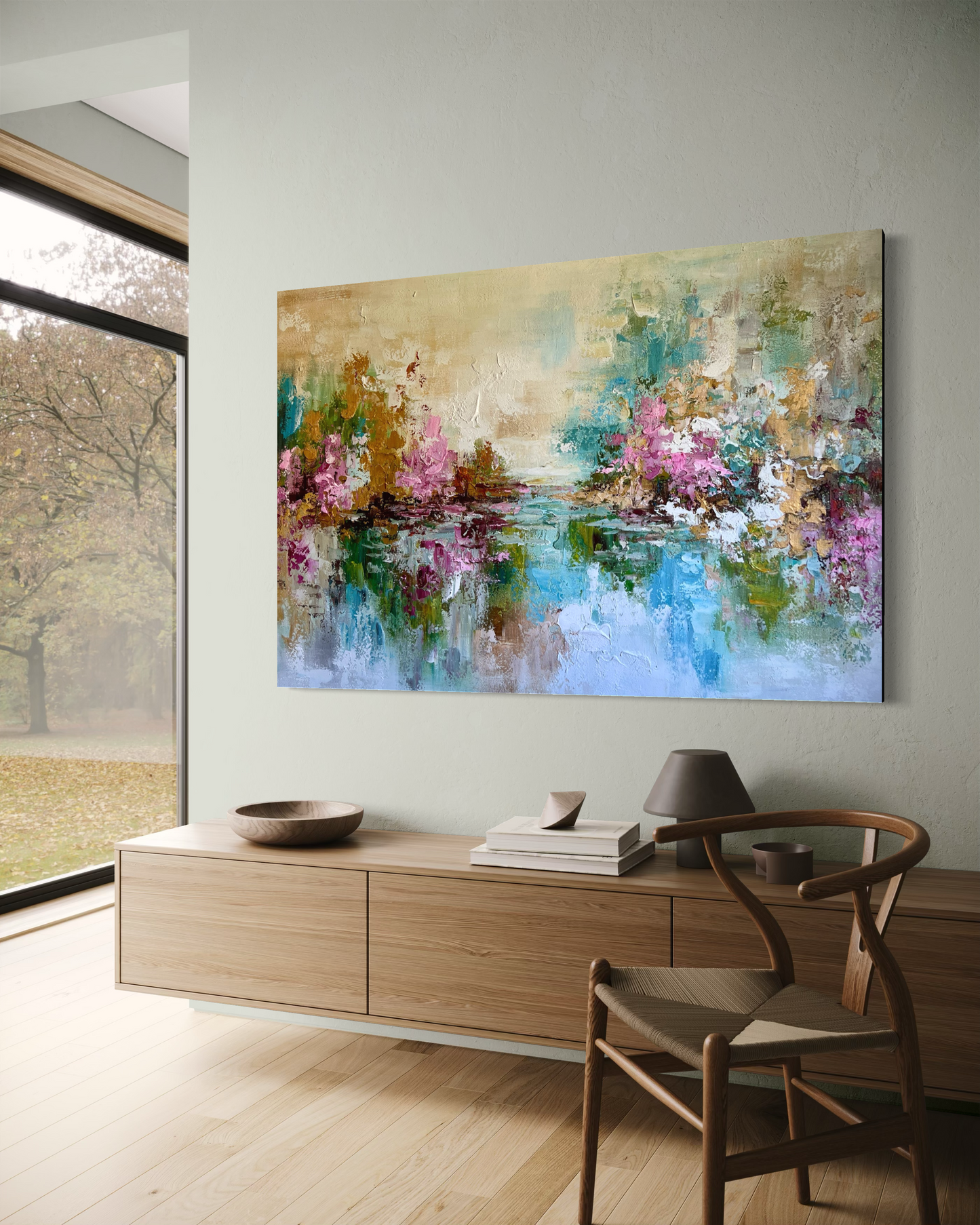 RÊVES ROSES – Abstrakt akrylmålning 155x105cm