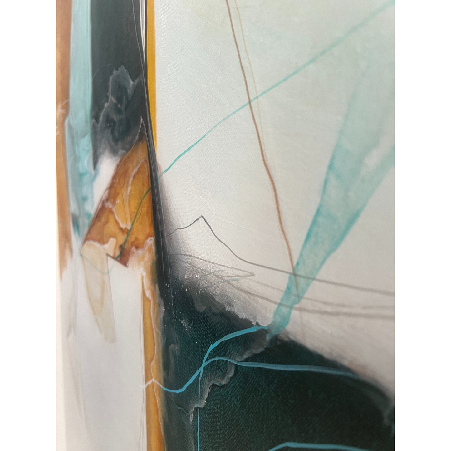 Amber & Tide – Modern Abstract Acrylic Painting 120x150 cm