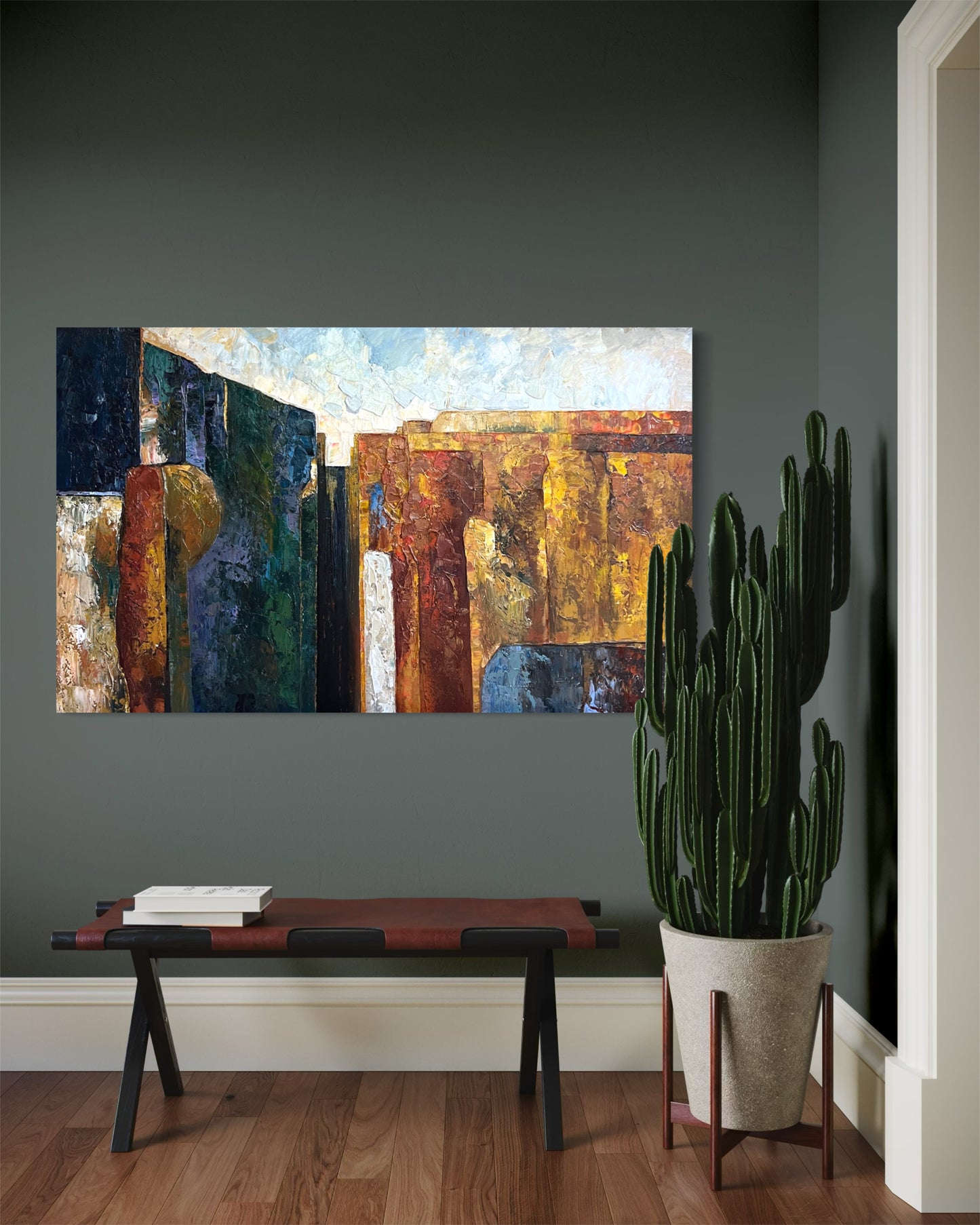 BLOC – Abstrakt akrylmålning 165x100 cm