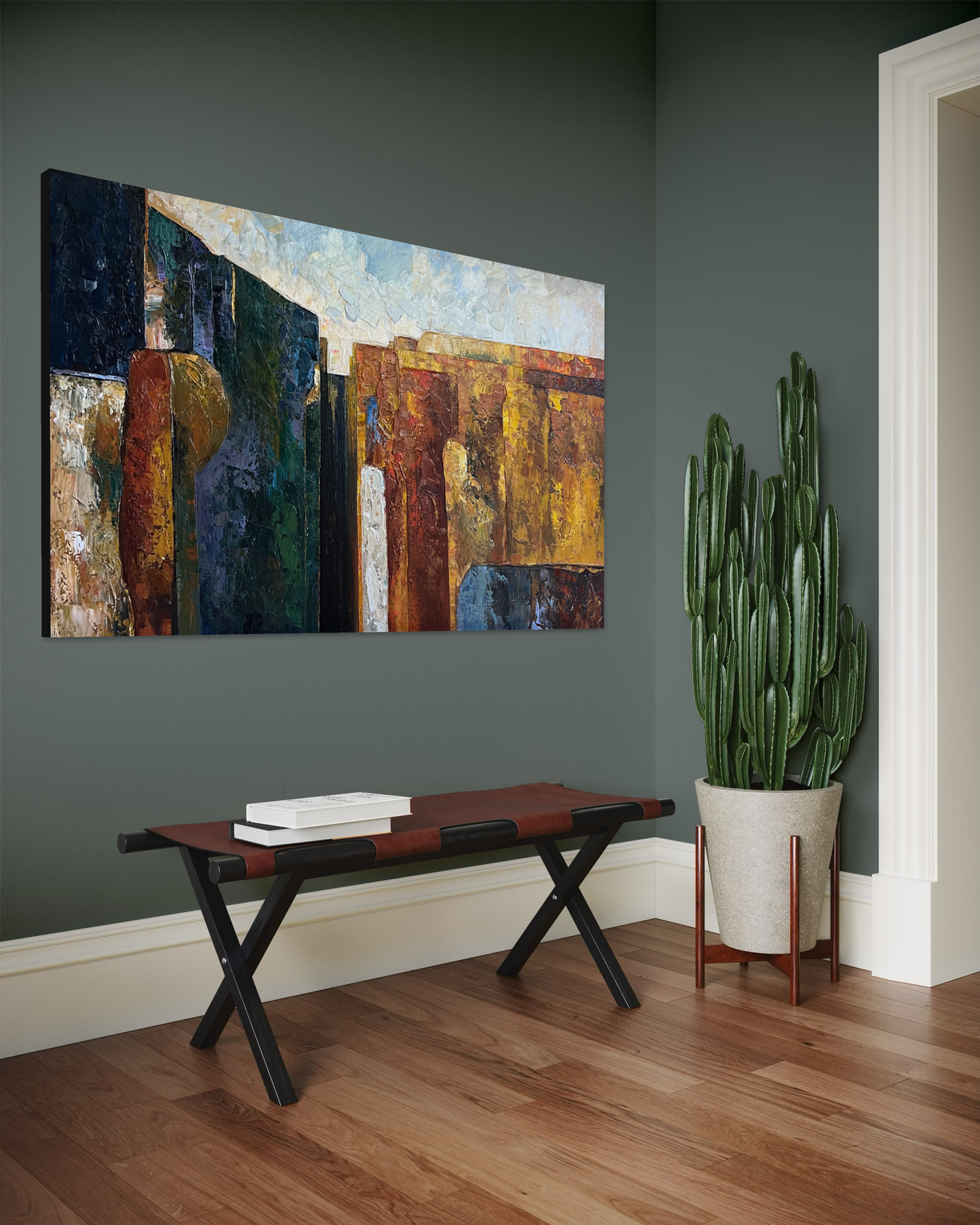 BLOC – Abstrakt akrylmålning 165x100 cm