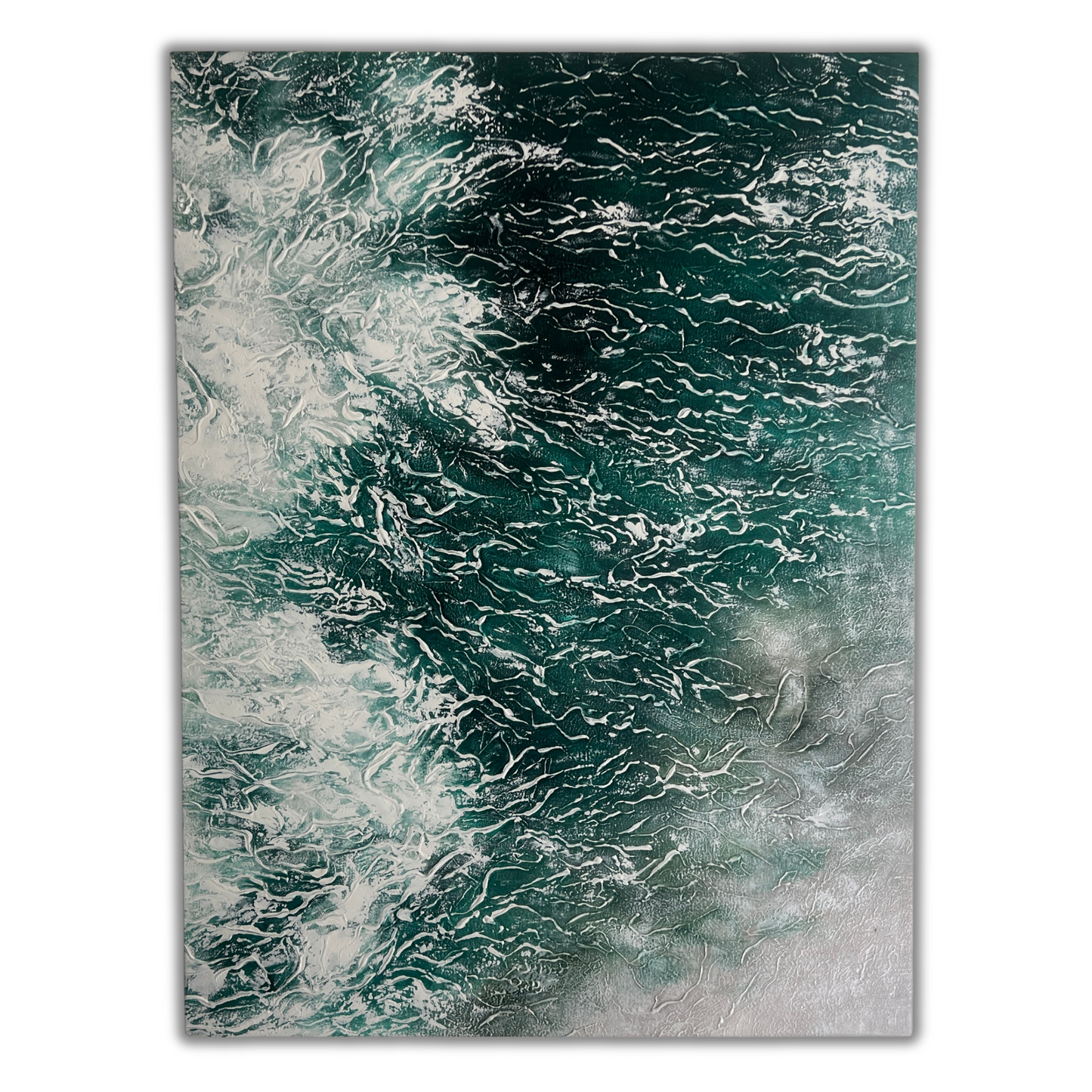 Emerald Surge – Abstract Acrylic Painting 90x120 cm