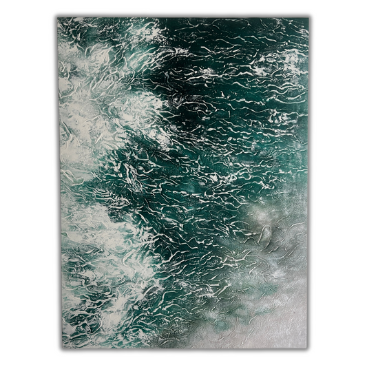Emerald Surge – Abstract Acrylic Painting 90x120 cm