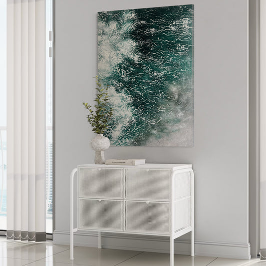 Emerald Surge – Abstract Acrylic Painting 90x120 cm