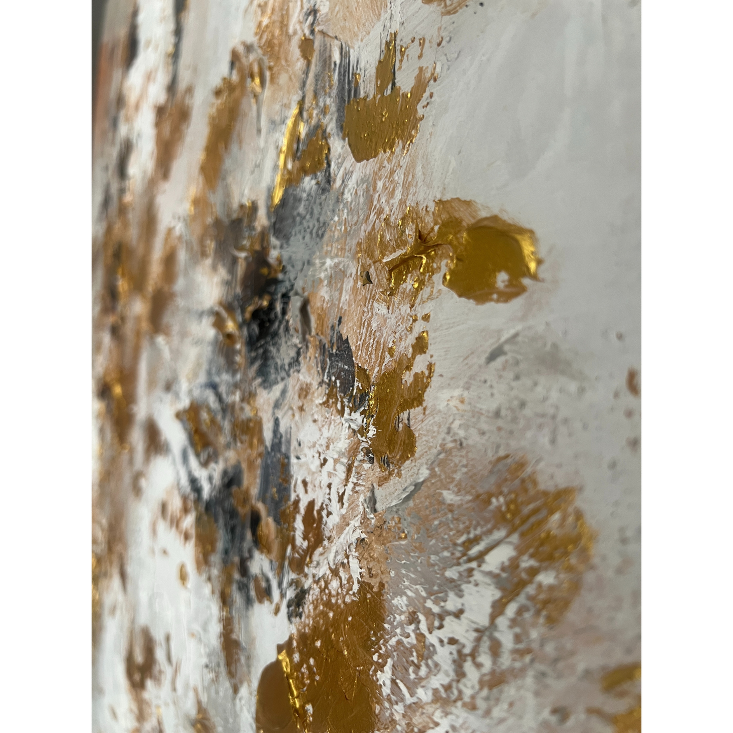 Gilded Momentum – Modern Abstract Acrylic Painting 90x120 cm