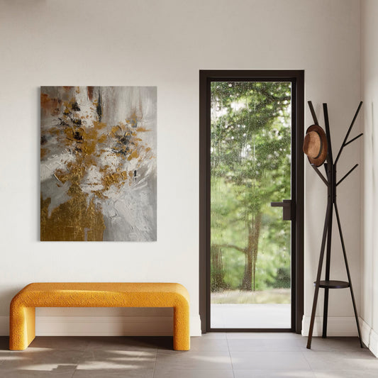 Gilded Momentum – Modern Abstract Acrylic Painting 90x120 cm