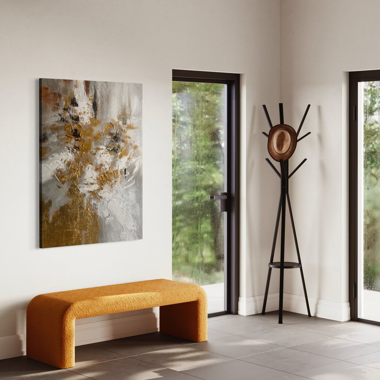 Gilded Momentum – Modern Abstract Acrylic Painting 90x120 cm
