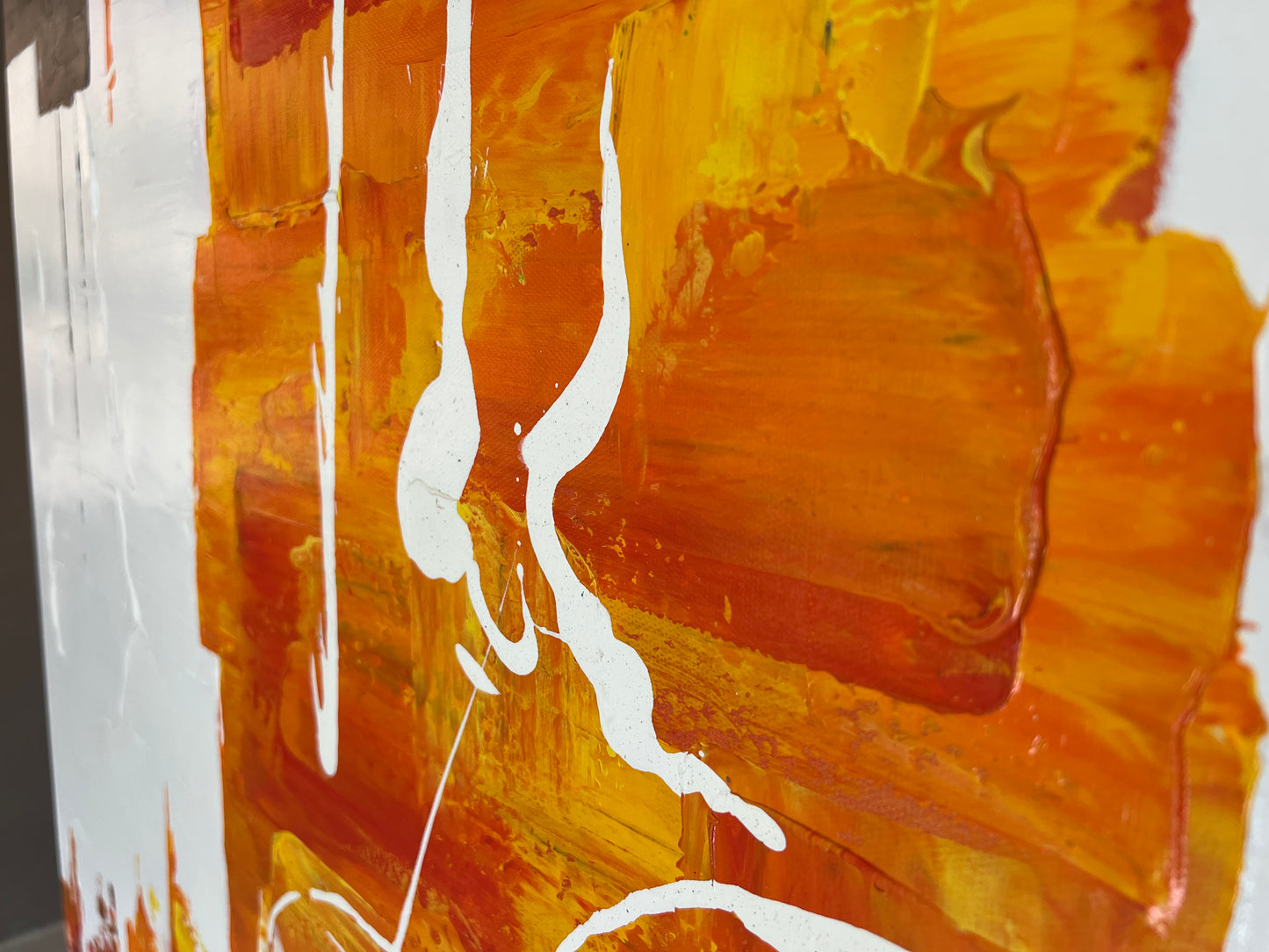 Lotus Inferno – Japandi Abstract Acrylic Painting 100x180 cm