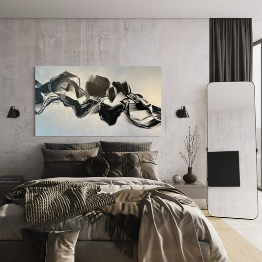 Whispers of Silk – Large Abstract Acrylic Painting 180x100 cm