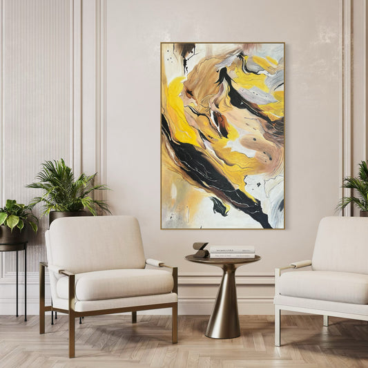 Solar Veins – Abstract Acrylic Painting 100x150 cm