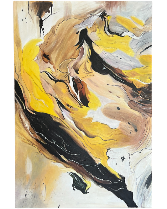 Solar Veins – Abstract Acrylic Painting 100x150 cm