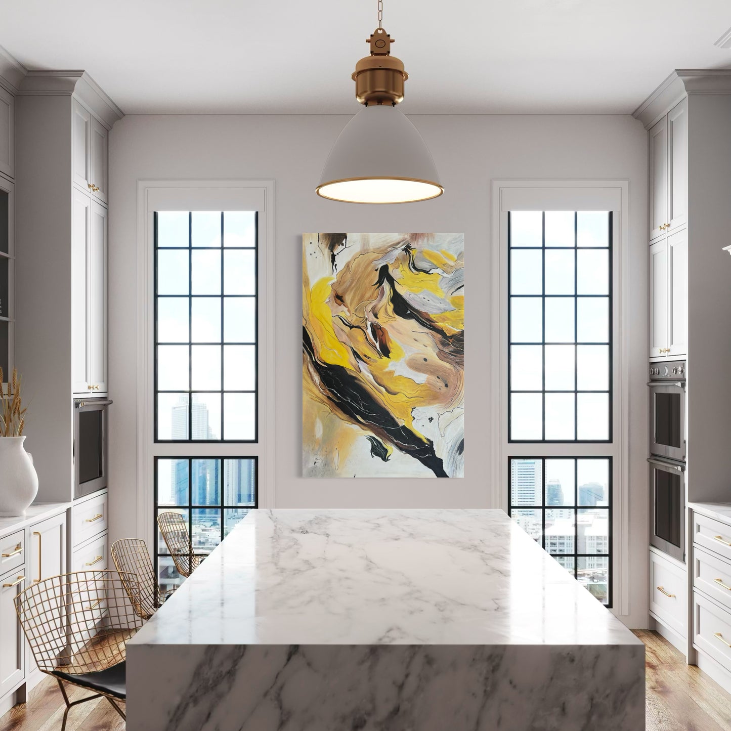 Solar Veins – Abstract Acrylic Painting 100x150 cm