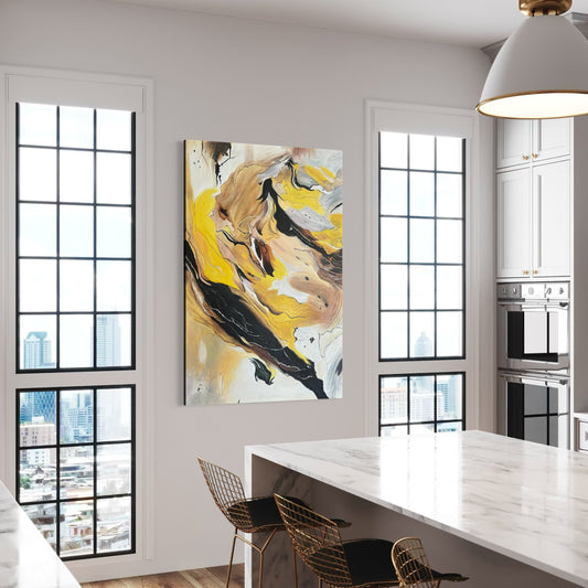 Solar Veins – Abstract Acrylic Painting 100x150 cm