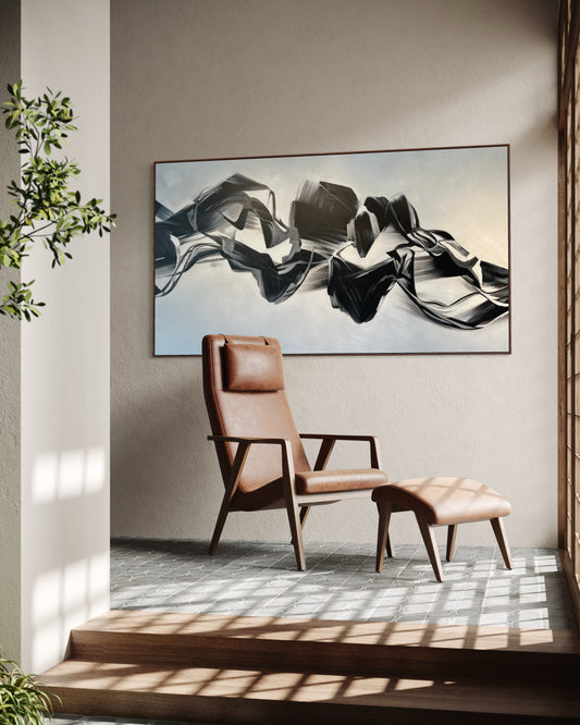 Whispers of Silk – Large Abstract Acrylic Painting 180x100 cm